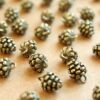 20 pc. Antique Brass / Bronze Pine Cone Charms, 9mm by 9mm | MIS-192