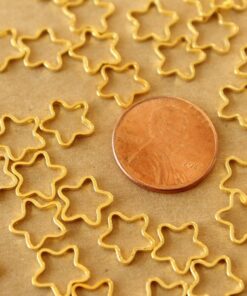 50 pc. Gold Plated Star Links: 9-10 mm in diameter | FI-126*