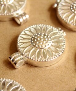 1 pc. Silver Sunflower Locket 44mm x 33mm | LOC-053