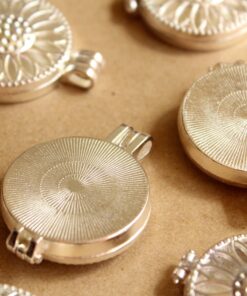 1 pc. Silver Sunflower Locket 44mm x 33mm | LOC-053