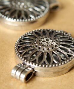 1 pc. Silver Sunflower Locket 44mm x 33mm | LOC-053
