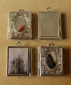 3 pc. Silver Book Lockets | LOC-025