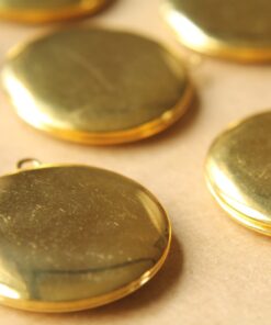 2 pc. Gold Round Lockets 32mm x 36mm | LOC-043