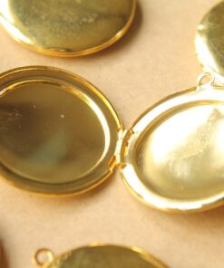 2 pc. Gold Round Lockets 32mm x 36mm | LOC-043