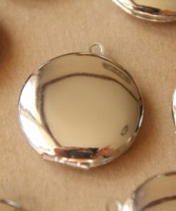 3 pc. Silver Plated Round Lockets 25mm x 28mm | LOC-036