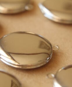 3 pc. Silver Plated Round Lockets 25mm x 28mm | LOC-036