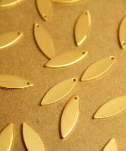 10 pc. Gold Plated Marquis Charms, 16mm by 5mm | FI-581