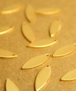 10 pc. Gold Plated Marquis Charms, 16mm by 5mm | FI-581