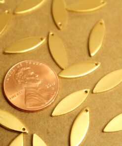 10 pc. Gold Plated Marquis Charms, 16mm by 5mm | FI-581