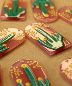 4 pc. Resin Saguaro Cactus Pendants, 39mm by 21mm | MIS-108*