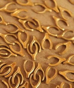 10 pc. Tiny Raw Brass Wishbones: 8mm by 5mm - made in USA | RB-100