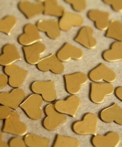 20 pc. Tiny Raw Brass Wide Hearts: 7mm by 5mm - made in USA | RB-304