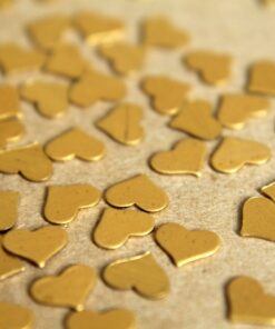 20 pc. Tiny Raw Brass Wide Hearts: 7mm by 5mm - made in USA | RB-304