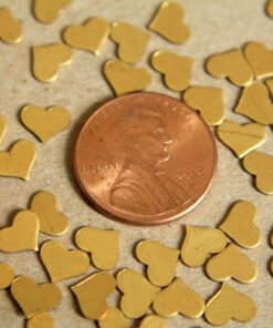 20 pc. Tiny Raw Brass Wide Hearts: 7mm by 5mm - made in USA | RB-304