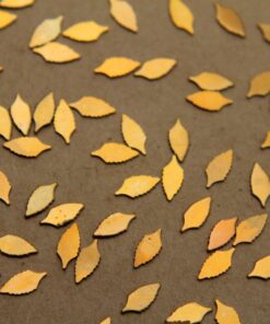 24 pc. Tiny Raw Brass Leaf Cutout: 7mm by 3mm - made in USA | RB-350
