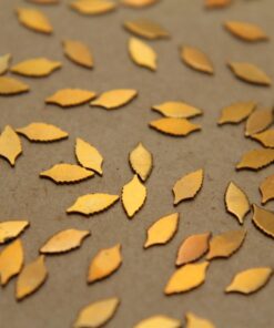 24 pc. Tiny Raw Brass Leaf Cutout: 7mm by 3mm - made in USA | RB-350