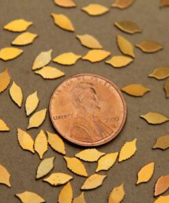 24 pc. Tiny Raw Brass Leaf Cutout: 7mm by 3mm - made in USA | RB-350