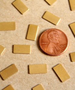 20 pc. Tiny Raw Brass Rectangles: 11mm by 6mm - made in USA | RB-1095