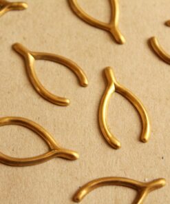 8 pc. Raw Brass Large Wishbone Stampings: 27mm by 16mm - made in USA | RB-1138