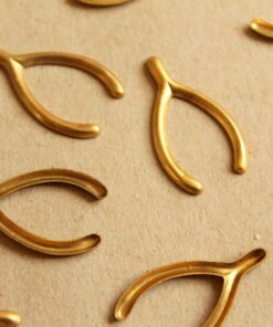 8 pc. Raw Brass Large Wishbone Stampings: 27mm by 16mm - made in USA | RB-1138