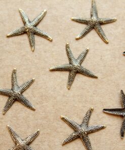 8 pc. Antique Brass Plated Starfish Stampings: 19mm by 20mm - made in USA | AB-061