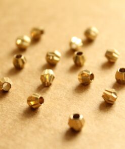 20 pc. Raw Brass Fluted Bicone Beads, 4mm by 4mm | FI-479