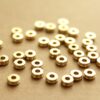 50 pc. Raw Brass Flat Round Ringed Spacer Beads, 5mm by 2mm | FI-489