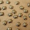 8 pc. Tiny Antique Brass Plated Turtles: 8.5mm by 7mm - made in USA | AB-103