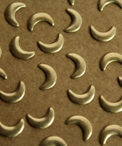 13 pc. Tiny Antique Brass Plated Rounded Moons: 7.5mm by 6mm - made in USA | AB-147
