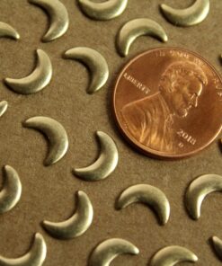 13 pc. Tiny Antique Brass Plated Rounded Moons: 7.5mm by 6mm - made in USA | AB-147