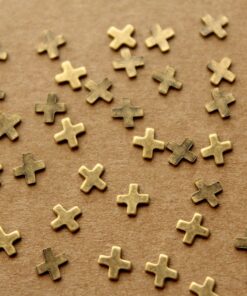 30 pc. Tiny Antique Brass Plated X Stampings: 4mm by 4mm - made in USA Letter X Alphabet Multiply Multiplication | AB-141