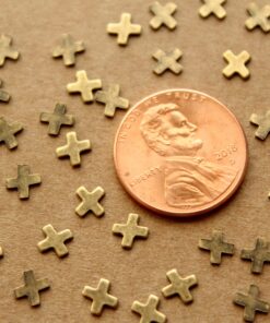 30 pc. Tiny Antique Brass Plated X Stampings: 4mm by 4mm - made in USA Letter X Alphabet Multiply Multiplication | AB-141
