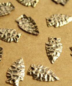 5 pc. Antique Brass Plated Arrowheads: 19mm by 11mm - made in USA | AB-154
