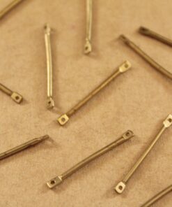 12 pc. Raw Brass Bar Links with Two Holes: 22.5mm by 1mm - made in USA | FI-465