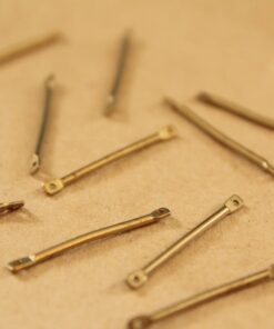 12 pc. Raw Brass Bar Links with Two Holes: 22.5mm by 1mm - made in USA | FI-465