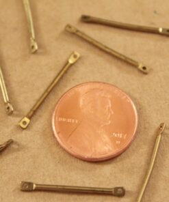 12 pc. Raw Brass Bar Links with Two Holes: 22.5mm by 1mm - made in USA | FI-465