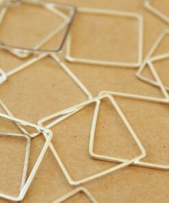 20 pc. Silver Plated Brass Square Links: 20mm by 20mm | FI-466
