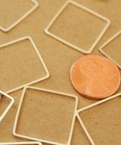 20 pc. Silver Plated Brass Square Links: 20mm by 20mm | FI-466
