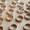 8 pc. Silver Plated Spinner Rings: 10mm outer diameter, 7.5mm inner diameter | FI-495
