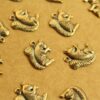 6 pc. Antique Brass Plated Squirrel Charms: 16mm by 13mm - made in USA | AB-191