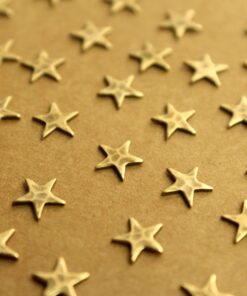 9 pc. Antique Brass Plated Hammered Stars: 7mm by 7mm - made in USA | AB-259
