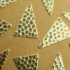 5 pc. Antique Brass Plated Hammered Triangle Three Hole Connectors - Top & Bottom Holes : 18.5mm by 27.5mm - made in USA | AB-253