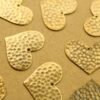 2 pc. Antique Brass Plated Hammered Heart Charms: 25mm by 20mm - made in USA | AB-265
