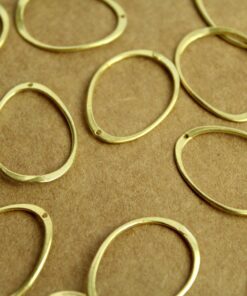 6 pc. Raw Brass Oval Links: 21.5mm by 17mm | FI-547
