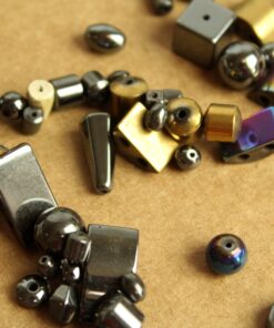 Magnetic and Non-Magnetic Man-Made Hematite Beads Grab Bag - 1 oz. | FI-562