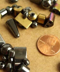 Magnetic and Non-Magnetic Man-Made Hematite Beads Grab Bag - 1 oz. | FI-562
