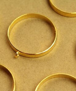 8 pc. Round Gold Plated Open Backed Circle Bezel Setting, 34.5mm diameter | FI-616