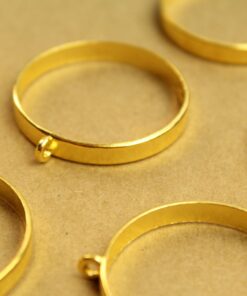 8 pc. Round Gold Plated Open Backed Circle Bezel Setting, 34.5mm diameter | FI-616