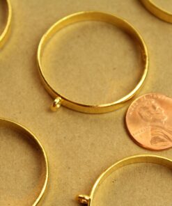 8 pc. Round Gold Plated Open Backed Circle Bezel Setting, 34.5mm diameter | FI-616