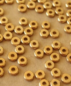 30 pc. Raw Brass Round Saucer Spacer Beads, 5mm in diameter | FI-644